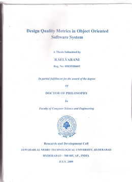 Quality Metrics - Object Oriented