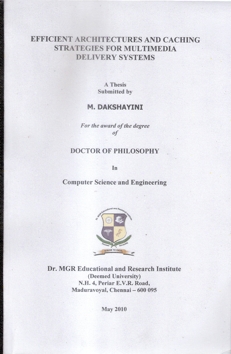 Thesis of M.Dakshayani